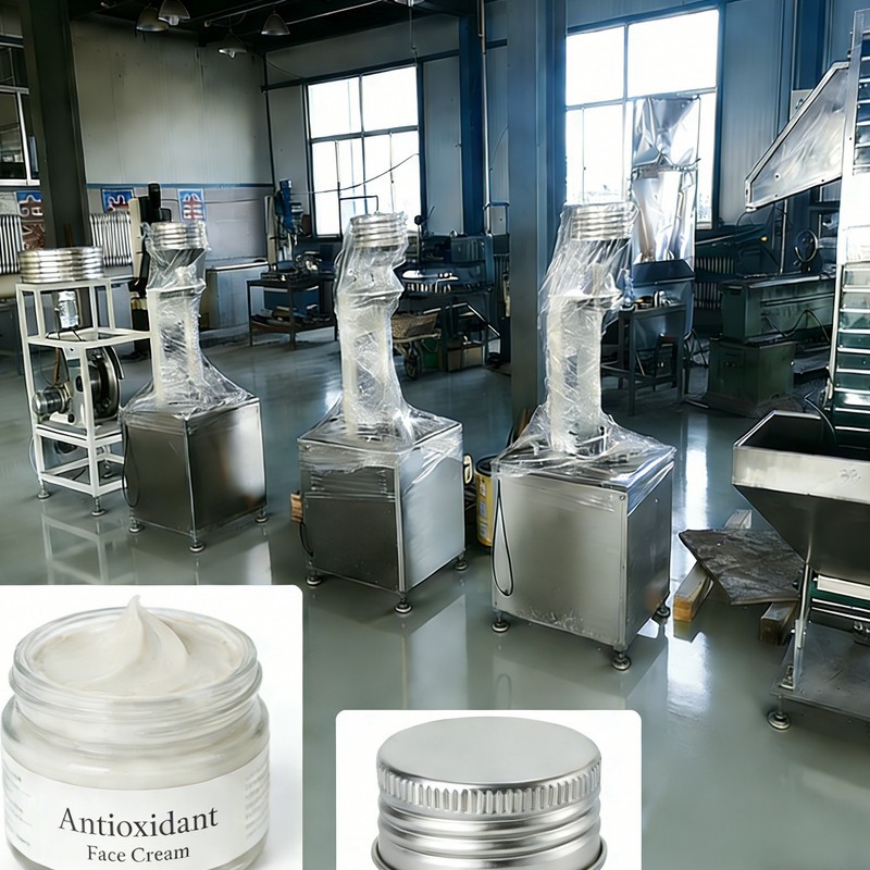 Antioxidant gezichtscrème productielijn met schroefdraaddop