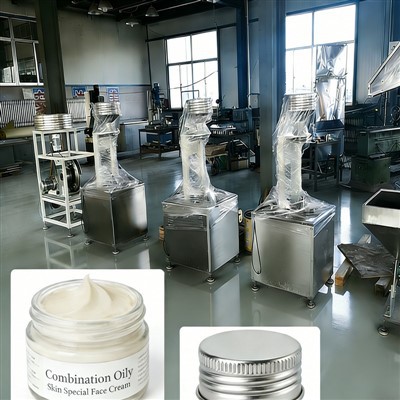 Combinatie Vette Huid Speciale Gezichtscrème Productielijn met schroefdraaddop