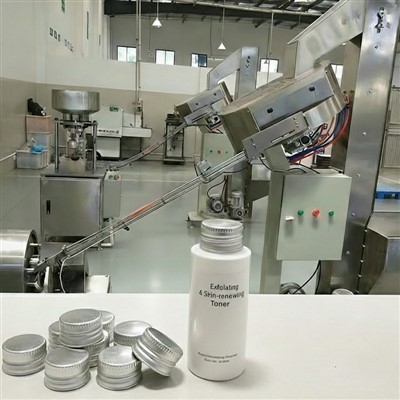 Exfoliërende en huid-productielijn voor het vernieuwen van toner met schroefdraaddop