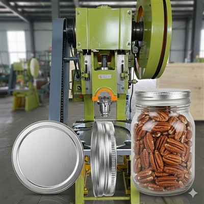 Productielijn met pecannoten en schroefdraaddoppen